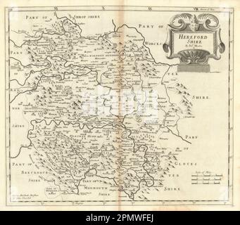 Herefordshire. « HEREFORD SHIRE » DE ROBERT MORDEN. Carte Britannia 1695 de Camden Banque D'Images