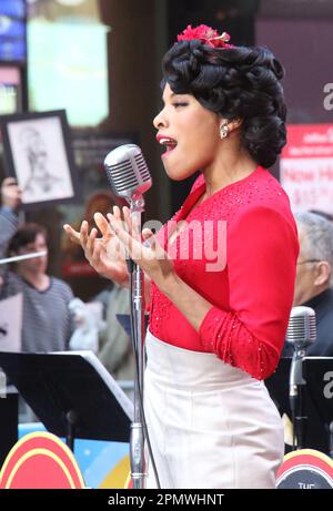 New York, NY, États-Unis. 14th avril 2023. Anna Uzele photographiée comme la troupe de Broadway New York, New York se produit sur Good Morning America sur 14 avril 2023. Crédit : RW/Media Punch/Alamy Live News Banque D'Images