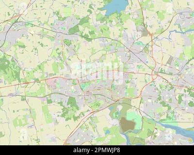 Basildon, quartier non métropolitain d'Angleterre - Grande-Bretagne. Ouvrez la carte des rues Banque D'Images