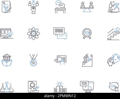Collection d'icônes de présentation de ceneter Education. Éducation, Centre, formation, tutorat, Académie, Classes, vecteur de compétences et ensemble de concepts d'illustration Illustration de Vecteur