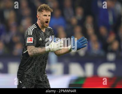 Schalke, Allemagne. 14th avril 2023. Firo : 04/14/2023, football, 1st Bundesliga: FC Schalke 04 - Hertha BSC Berlin 5: 2 Gestik, Ralf Fahrmann crédit: dpa/Alay Live News Banque D'Images