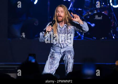 Madrid, Espagne. 15th avril 2023. Le chanteur britannique Sam Ryder se produit lors de la XVII édition du festival Primavera Pop Los40 au Wizink Centre de Madrid. (Photo par Atilano Garcia/SOPA Images/Sipa USA) crédit: SIPA USA/Alay Live News Banque D'Images