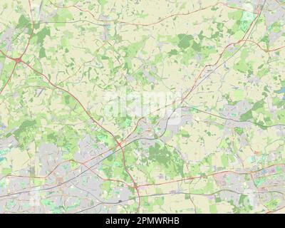 Brentwood, quartier non métropolitain d'Angleterre - Grande-Bretagne. Ouvrez la carte des rues Banque D'Images