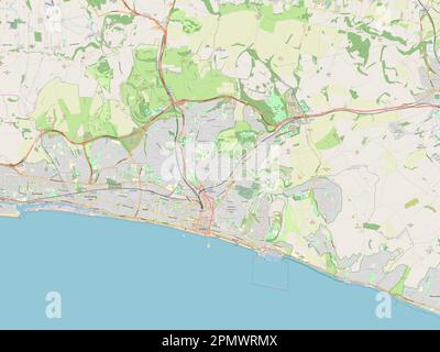 Brighton et Hove, autorité unitaire de l'Angleterre - Grande-Bretagne. Ouvrez la carte des rues Banque D'Images