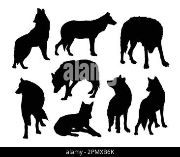 Silhouette d'animal loup Illustration de Vecteur