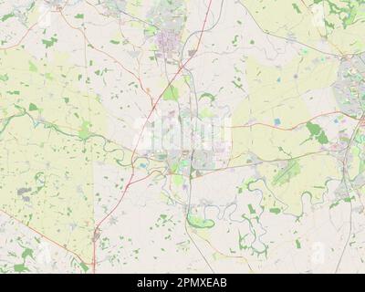 Darlington, autorité unitaire de l'Angleterre - Grande-Bretagne. Ouvrez la carte des rues Banque D'Images