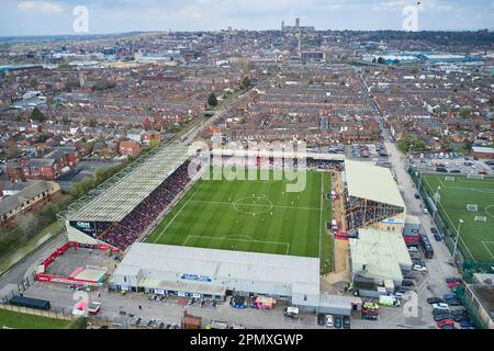 Lincoln, Royaume-Uni. 15th avril 2023. SINCIL BANK FOOTBALL GROUND Lincoln City FC vs Port Vale FC 15 avril 2013 crédit: Phil Crow/Alay Live News Banque D'Images