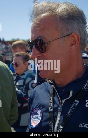 LE CASTELLET, FRANCE, 8 avril 2023 : ancien pilote français Jean Alesi en F1 lors du cinquième Grand Prix historique français sur le circuit Paul Ricard Banque D'Images