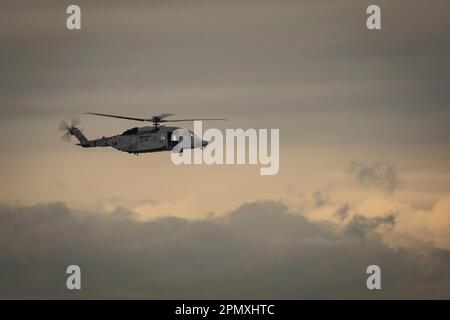 Les hélicoptères Cyclone de l'Aviation royale canadienne sont fabriqués par Sikorsky aux États-Unis et volent à partir des navires de la Marine royale canadienne. Banque D'Images