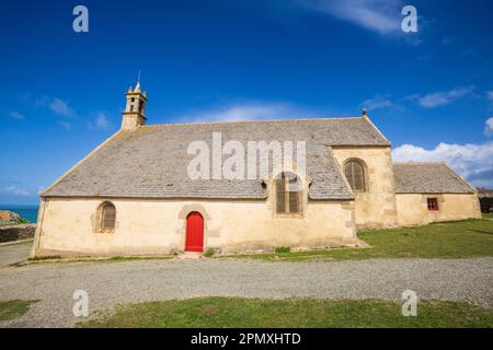 Chapelle Sainte-They à la Pointe du Van, sur la côte ouest de la Bretagne, en France Banque D'Images