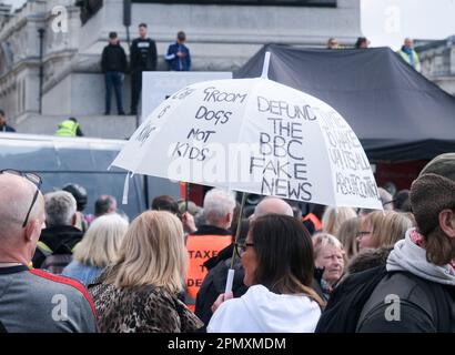 Trafalgar Square, Londres, Royaume-Uni. 15th avril 2023. Anti les manifestants ULEZ à Trafalgar Square. Crédit : Matthew Chattle/Alay Live News Banque D'Images