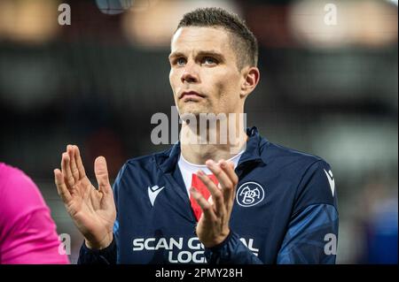 Herning, Danemark. 14th, avril 2023. Nicklas Helenius d'Aalborg Boldklub vu après le match Superliga de 3F entre le FC Midtjylland et Aalborg Boldklub à MCH Arena à Herning. (Crédit photo: Gonzales photo - Morten Kjaer). Banque D'Images