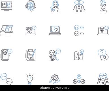 Questions et asnwers présentent la collection d'icônes. Questions, réponses, requêtes, réponses, questionnaires, Casse-têtes, sondages vecteur et jeu de concepts d'illustration Illustration de Vecteur