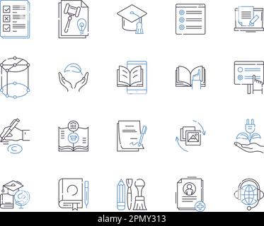 collection d'icônes pour adultes. Adulte, éducation, formation, cours, Jeu de concepts de formation, vecteur de programme et illustration. Collège Illustration de Vecteur