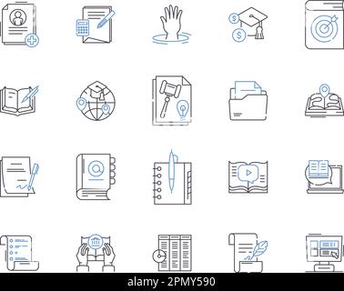 collection d'icônes de contour de l'enseignement supérieur. Universités, collèges, diplômes, diplômés, études supérieures, Maîtrise, vecteur de doctorat et illustration Illustration de Vecteur