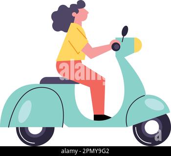 Pilote scooter aventure isolé Illustration de Vecteur