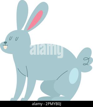Joli lapin sur blanc Illustration de Vecteur