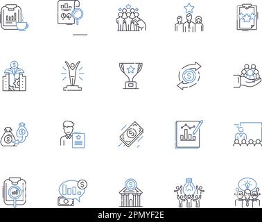 Collection d'icônes de contour d'efficacité. Efficace, économique, rationalisé, rapide, Jeu de concepts de vecteur et d'illustration rapide et agile. Productif Illustration de Vecteur