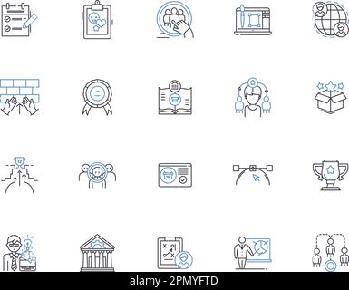 Collection d'icônes de présentation de ceneter Education. Éducation, Centre, formation, tutorat, Académie, Classes, vecteur de compétences et ensemble de concepts d'illustration Illustration de Vecteur