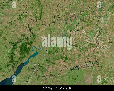 Gloucestershire, comté administratif d'Angleterre - Grande-Bretagne. Carte satellite haute résolution Banque D'Images