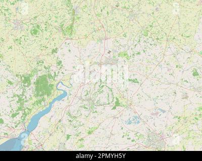 Gloucestershire, comté administratif d'Angleterre - Grande-Bretagne. Ouvrez la carte des rues Banque D'Images