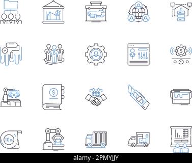 Collection d'icônes de contour d'entreprise industrielle. Usine, entreprise, Industrie, Fabricant, entreprise, Plante, vecteur conglomérat et illustration Illustration de Vecteur