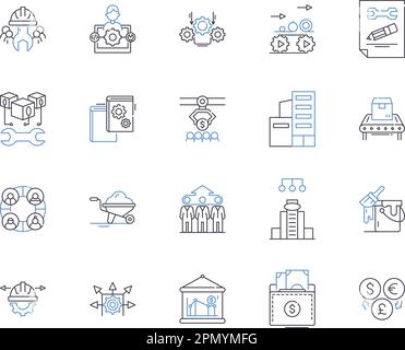 Collection d'icônes de contour d'entreprise industrielle. Usine, entreprise, Industrie, Fabricant, entreprise, Plante, vecteur conglomérat et illustration Illustration de Vecteur