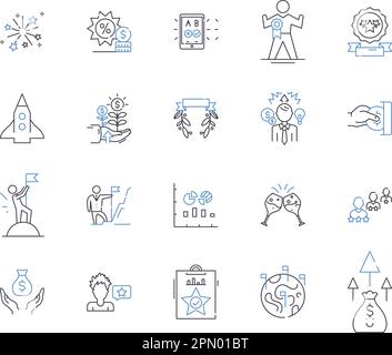 Collection d'icônes du cadre de réalisation financière. Richesse, prospérité, profit, épargne, investissement, Jeu de concepts capital, vecteur de valeur et illustration Illustration de Vecteur
