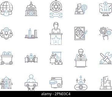 Collection d'icônes de contour d'entreprise industrielle. Usine, entreprise, Industrie, Fabricant, entreprise, Plante, vecteur conglomérat et illustration Illustration de Vecteur