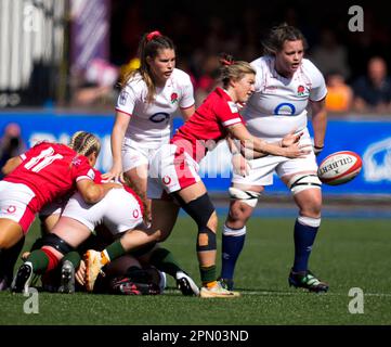 Cardiff, Royaume-Uni, 15 avril 2023 Keira Bevan (pays de Galles) pendant le Tik Tok Womens six Nations Rugby pays de Galles / Angleterre à Cardiff Arms Park Cardiff Royaume-Uni on 15 avril 2023 Graham Glendinning / Alay Live News final Score: 3 - 59 Banque D'Images