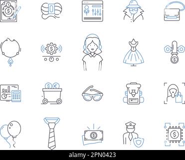 Collection d'icônes de présentation de l'usine de mode. Mode, usine, vêtements, Fabrication, Ensemble de concepts textile, vecteur de style et illustration Illustration de Vecteur