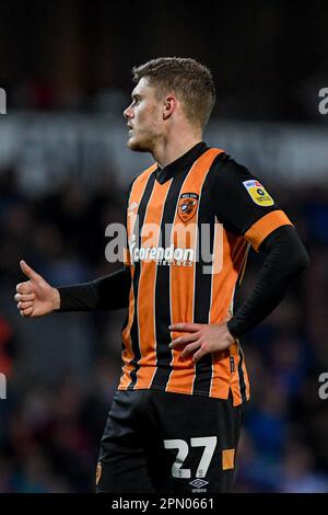 Blackburn, Royaume-Uni. 15th avril 2023. Regan Slater #27 de Hull City pendant le match de championnat Sky Bet Blackburn Rovers vs Hull City à Ewood Park, Blackburn, Royaume-Uni, 15th avril 2023 (photo de Ben Roberts/News Images) à Blackburn, Royaume-Uni le 4/15/2023. (Photo de Ben Roberts/News Images/Sipa USA) crédit: SIPA USA/Alay Live News Banque D'Images