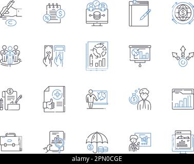 Collection d'icônes de contour Lean Management. Lean, gestion, efficacité, automatisation, déchets, Ensemble de concepts de processus, de vecteur de coût et d'illustration. Qualité Illustration de Vecteur