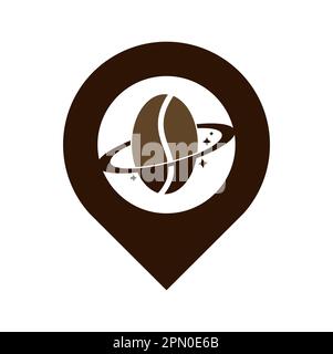 logo planet coffee. Illustration de Vecteur
