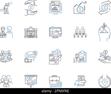 Collection d'icônes de contour d'entreprise de comptabilité. Comptabilité, affaires, finances, fiscalité, clientèle, Documents, vecteur de rentabilité et illustration Illustration de Vecteur