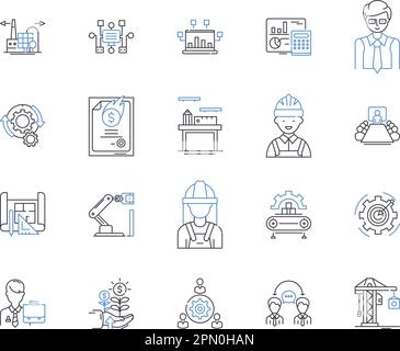 Collection d'icônes de contour d'entreprise industrielle. Usine, entreprise, Industrie, Fabricant, entreprise, Plante, vecteur conglomérat et illustration Illustration de Vecteur