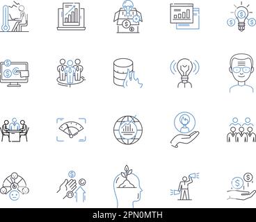 Bibliothèque d'icônes de contour de comptabilité. Comptabilité, comptabilité, finances, comptabilité, registres, Ensemble de concepts Balance, Reconcile Vector et Illustration Illustration de Vecteur