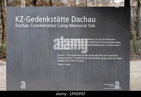 Panneau d'entrée du site commémoratif de Dachau Banque D'Images