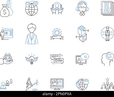 Collection d'icônes de contour de démarrage Lean. lean, startup, agile, méthodologie, business, jeu de concepts itératif, vecteur de produit et illustration Illustration de Vecteur