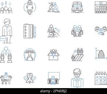 Collection d'icônes de contour de l'école et de l'éducation. École, éducation, apprendre, enseigner, étudier, Enseignants, Etudiant vecteur et jeu de concepts d'illustration. Classe Illustration de Vecteur