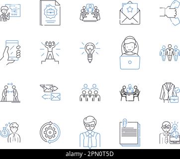 Collection d'icônes de contour de démarrage Lean. lean, startup, agile, méthodologie, business, jeu de concepts itératif, vecteur de produit et illustration Illustration de Vecteur