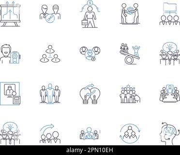 Collection Corporate teambuilding outline icons. Entreprise, Teambuilding, retraite, exercice, Bâtiment, Loisirs, vecteur d'activité et illustration Illustration de Vecteur