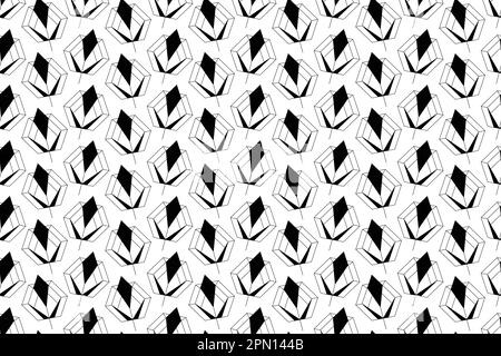 Motif sans couture d'herbes noires et blanches. Motif de feuilles monochrome. Design pour carte de vœux, fête des mères, mariage, anniversaire, textile, web, papier peint, enveloppe, impression, vacances. Illustration vectorielle. Illustration de Vecteur