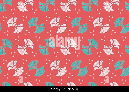 Arrière-plan fleuri stylisé sans fin. Motifs feuilles sans couture de style rétro sur fond rouge. Article décoratif pour les invitations de mariage, les cartes d'hiver et les cartes d'anniversaire. Illustration vectorielle Illustration de Vecteur