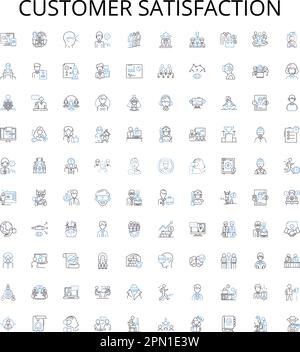 Collection d'icônes de profil de satisfaction client. Satisfaction, satisfaction, satisfaction, plaisir, joie, Jeu d'illustrations vectorielles faciles et fiables Illustration de Vecteur