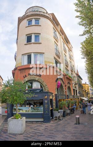 Boutique de glaces à Collioure, Pyrénées-Orientales, Languedoc-Roussillon, France du Sud, Europe Banque D'Images