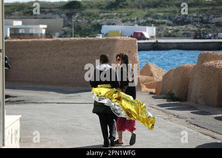 Lampedusa , Sicile, 7 novembre le 2022 novembre, des migrants ont été secourus ces derniers jours par la garde côtière italienne et débarqués sur l'île de Lampedusa le 2022. Banque D'Images