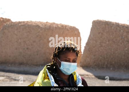 Lampedusa , Sicile, 7 novembre le 2022 novembre, des migrants ont été secourus ces derniers jours par la garde côtière italienne et débarqués sur l'île de Lampedusa le 2022. Banque D'Images