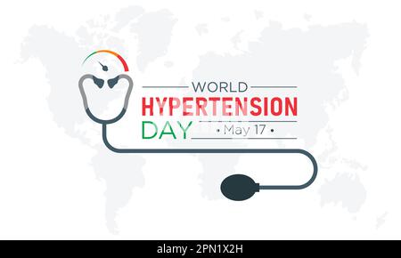 La Journée mondiale de l'hypertension est célébrée chaque année le 17th mai. Modèle vectoriel pour bannière de sensibilisation à la journée hypertension. Illustration de Vecteur