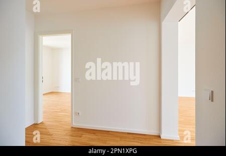 nouveau construit plat avec parquet en hêtre Banque D'Images